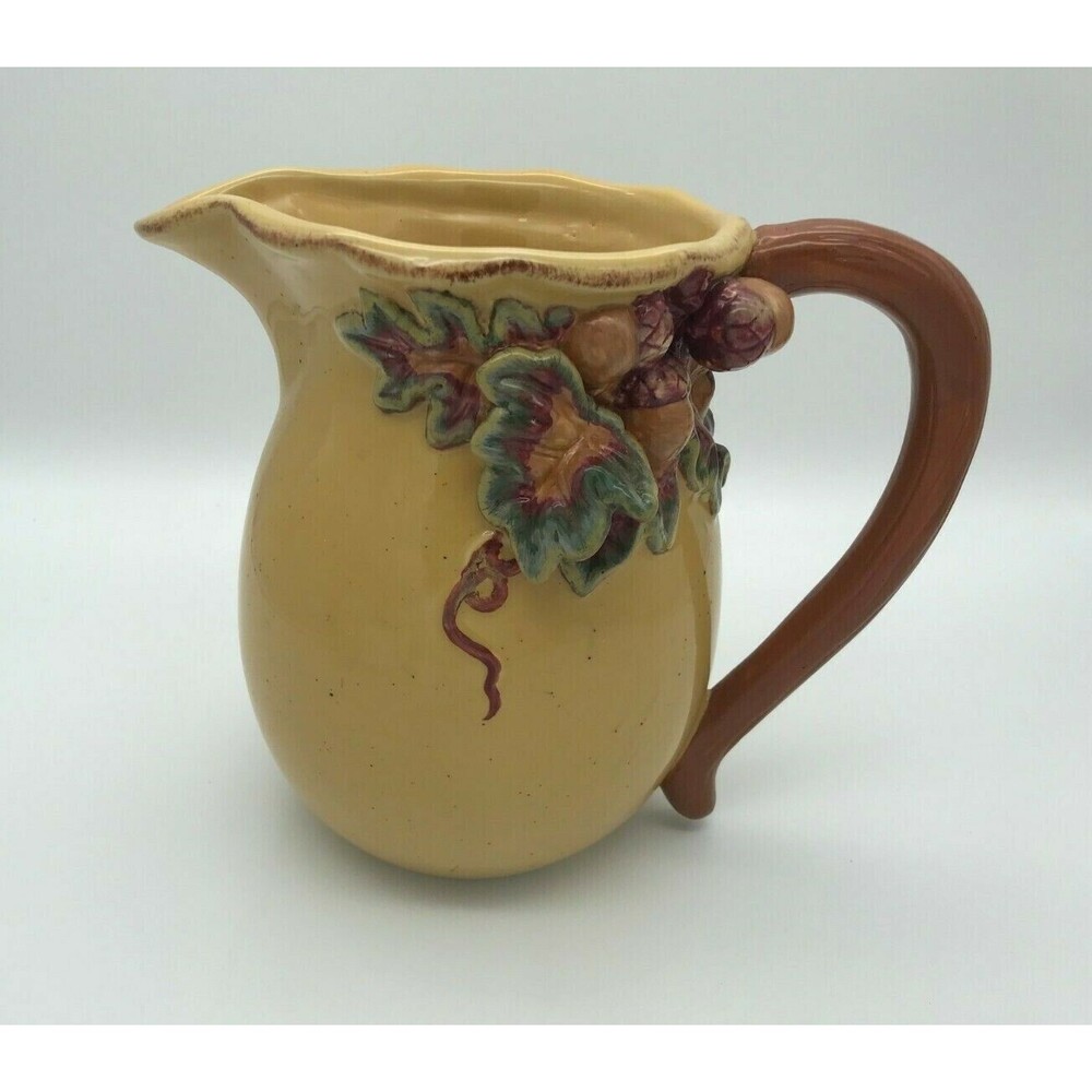 Vigor Int'l Inc. Ceramic Autumn Decor Drink Pitcher. 2 qt. Cottagecore Farmhouse